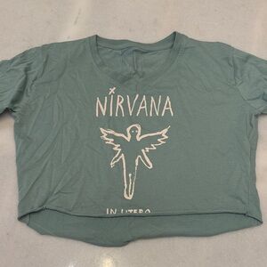 NIRVANA In Utero Tee in Green and Pink